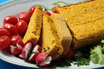 baked grinded lentils pie vegetarian meal 