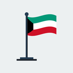 Flag Of Kuwait.Flag Stand. Vector Illustration