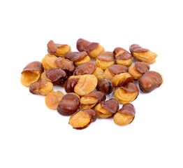 dried broad bean  isolated on white background