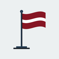 Flag Of Latvia.Flag Stand. Vector Illustration
