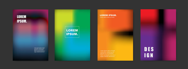 Modern abstract covers set. Blur colorful background