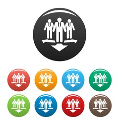 Teamwork icon. Simple illustration of teamwork vector icons set color isolated on white
