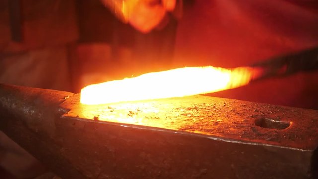 Close-up of the forging process.