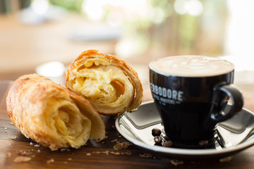 Coffee and croissant