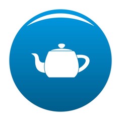 Metal teapot icon. Simple illustration of metal teapot vector icon for any design blue