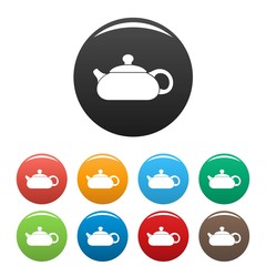 Teapot icon. Simple illustration of teapot vector icons set color isolated on white