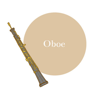 Oboe in Hand Drawn Style