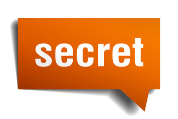 secret orange 3d speech bubble