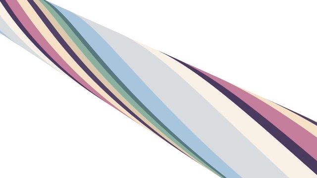 Soft colors flat 3D tube rainbow candy seamless loop abstract shape animation diagonal background new quality universal motion dynamic animated colorful joyful video footage