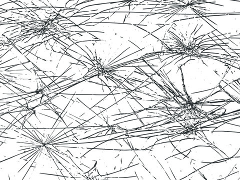 The broken glass.The cracks texture white and black. Vector background.Grunge.Abstract lines.