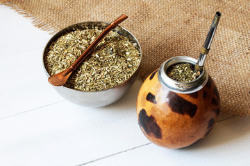 yerba mate in gourd matero