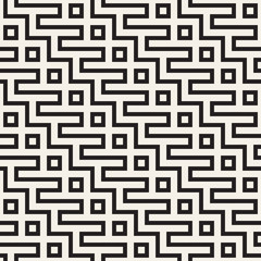 Stylish lines lattice. Ethnic monochrome texture. Abstract geometric background design. Vector seamless pattern.