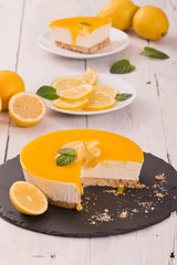 Lemon cheesecake. 