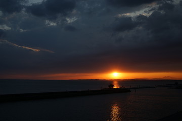 Obraz premium 霞ヶ浦の夕景