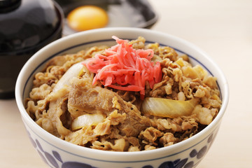 牛丼　Gyudon. Japanese food beef bowl.