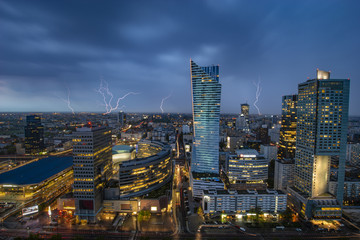 Fototapeta premium Thunderstorm over Warsaw