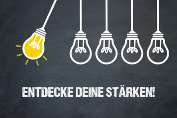 Fototapeta premium Entdecke deine Stärken! / Lampen / Konzept