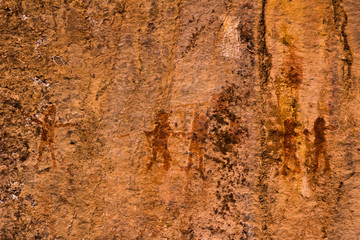 Rock Paintings in Inca Cueva clsoe to Humahuaca in Jujuy Province, north of Argentina