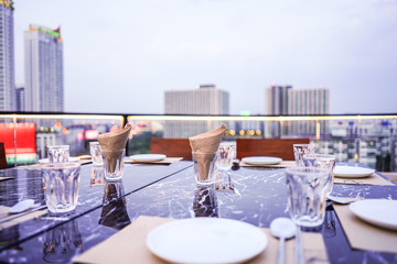 luxury private dinner rooftop in Bangkok, Thailand