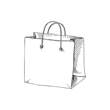 Beautiful vector hand drawn shopping bag Illustration