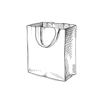 Beautiful vector hand drawn shopping bag Illustration