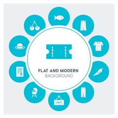 food, clothes, shopping Infographic Circle fill Icons Set. Contains such Icons as  business,  website,  elements,  background,  pattern,  banner,  slider,  time and more. Fully Editable. Pixel Perfect