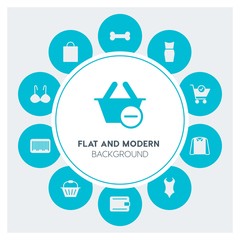 food, clothes, shopping Infographic Circle fill Icons Set. Contains such Icons as  business,  website,  elements,  background,  pattern,  banner,  slider,  sign and more. Fully Editable. Pixel Perfect