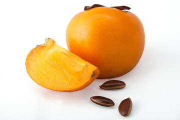 fruit persimmon isolated on white background