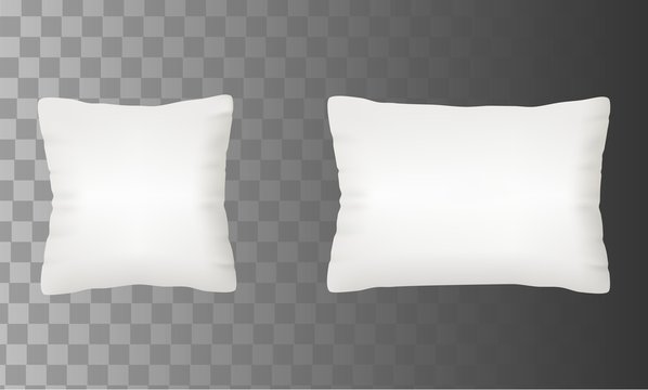 Blank white pillow mock up set vector illustration
