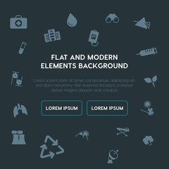 health, science, nature fill vector icons and elements background concept on dark background.Multipurpose use on websites, presentations, brochures and more