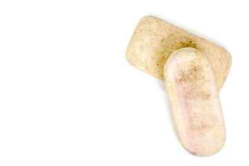 Stone Scrub or polished stone isolated on white background