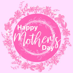 Mother's day greeting card with blossom flowers