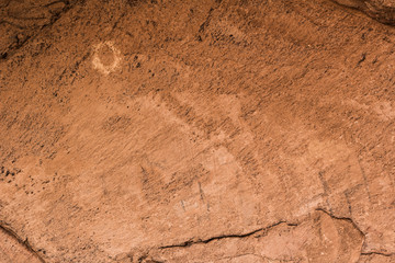 Rock Paintings in Inca Cueva clsoe to Humahuaca in Jujuy Province, north of Argentina