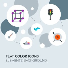 transports, science, sports flat vector icons and elements background with circle bubbles networks.Multipurpose use on websites, presentations, brochures and more