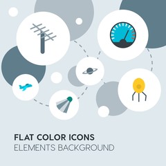 transports, science, sports flat vector icons and elements background with circle bubbles networks.Multipurpose use on websites, presentations, brochures and more