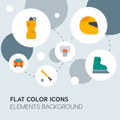 transports, science, sports flat vector icons and elements background with circle bubbles networks.Multipurpose use on websites, presentations, brochures and more