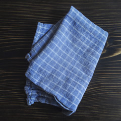  Blue and White Checked Towel.