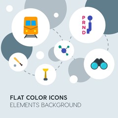 transports, science, sports flat vector icons and elements background with circle bubbles networks.Multipurpose use on websites, presentations, brochures and more