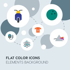 transports, science, sports flat vector icons and elements background with circle bubbles networks.Multipurpose use on websites, presentations, brochures and more