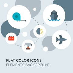 transports, science, sports flat vector icons and elements background with circle bubbles networks.Multipurpose use on websites, presentations, brochures and more