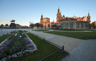 Fototapeta na wymiar Dresden Cathedral of the Holy Trinity or Hofkirche