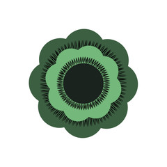 Green flower vector icon, green sun lower icon