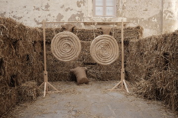target of straw for shooting with bow