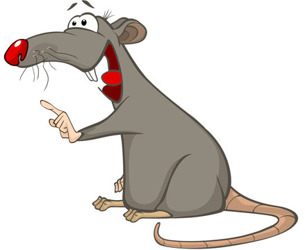 Illustration of a Cute Rat. Cartoon Character