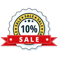 10% Sale label illustration