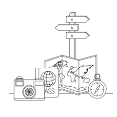 travel around the world set icons vector illustration design