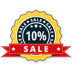 10% Sale label illustration