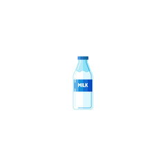 Milk bottle. Isolated bottle of milk. 