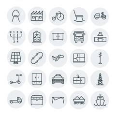 Modern Simple Set of transports, industry, furniture Vector outline Icons. Contains such Icons as  production,  cargo,  ocean, chair,  sea and more on white background. Fully Editable. Pixel Perfect