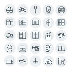 Fototapeta premium Modern Simple Set of transports, industry, furniture Vector outline Icons. Contains such Icons as man, turbine, helmet, sport, desk, bunk and more on white background. Fully Editable. Pixel Perfect
